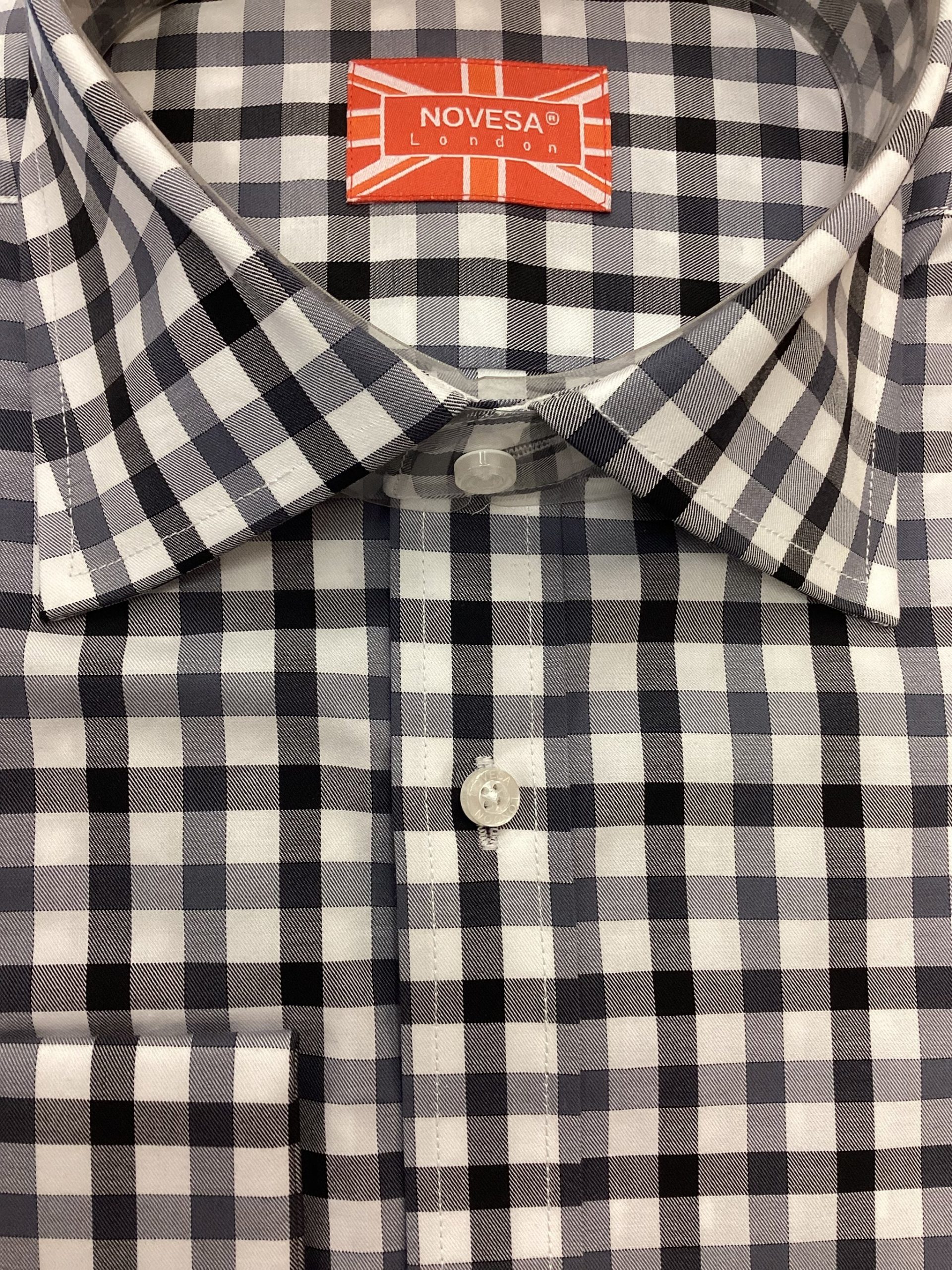Novesa London shirt with brand label and premium fabric detail